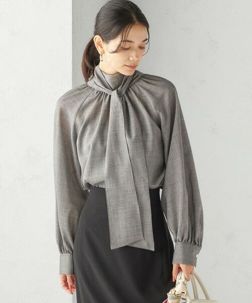 SHIPS / シップス シャツ・ブラウス | 〈手洗い可能〉ウール混 シアー ボイル リボン ブラウス | 詳細15