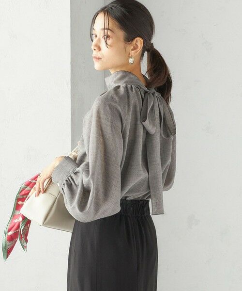 SHIPS / シップス シャツ・ブラウス | 〈手洗い可能〉ウール混 シアー ボイル リボン ブラウス | 詳細8