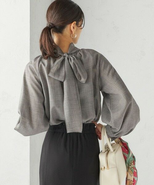 SHIPS / シップス シャツ・ブラウス | 〈手洗い可能〉ウール混 シアー ボイル リボン ブラウス | 詳細9