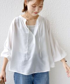 SHIPS / シップス シャツ・ブラウス | 〈手洗い可能〉シアー タンブラー デザイン ギャザー ブラウス