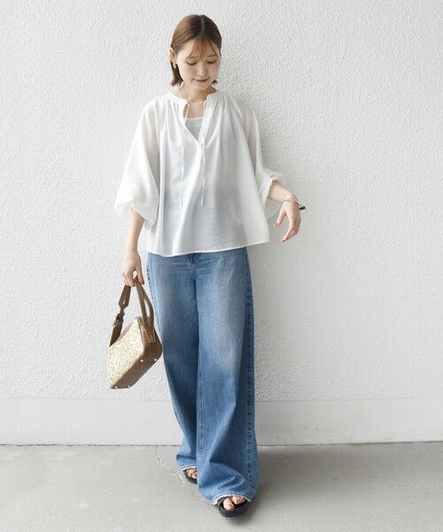 SHIPS / シップス シャツ・ブラウス | 〈手洗い可能〉シアー タンブラー デザイン ギャザー ブラウス | 詳細1