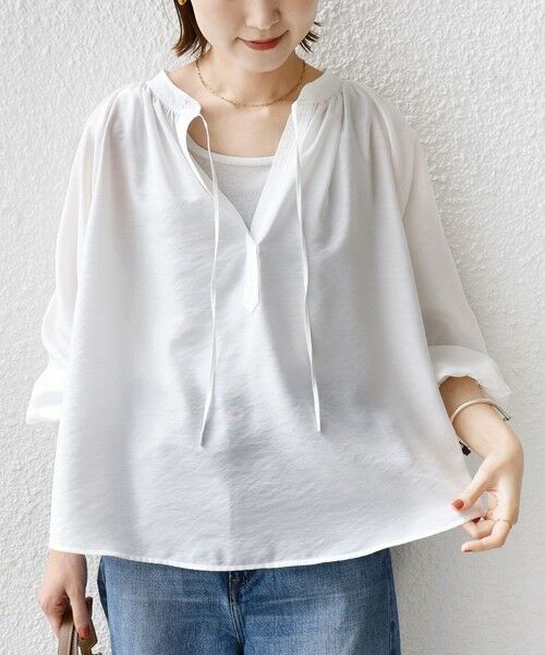 SHIPS / シップス シャツ・ブラウス | 〈手洗い可能〉シアー タンブラー デザイン ギャザー ブラウス | 詳細5