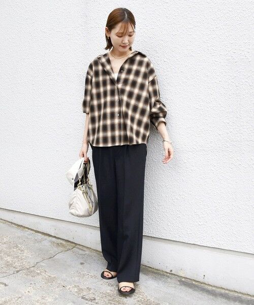 SHIPS / シップス シャツ・ブラウス | 【WEB限定】〈洗濯機可能〉オンブレチェック ギャザー シャツ 羽織 | 詳細1