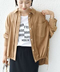 SHIPS / シップス シャツ・ブラウス | 〈手洗い可能〉ポリエステル スエード 裾 ドロスト シャツ 羽織