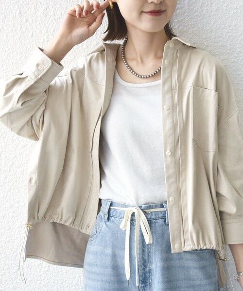 SHIPS / シップス シャツ・ブラウス | 〈手洗い可能〉ポリエステル スエード 裾 ドロスト シャツ 羽織 | 詳細11