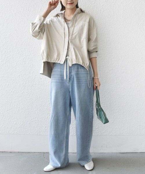 SHIPS / シップス シャツ・ブラウス | 〈手洗い可能〉ポリエステル スエード 裾 ドロスト シャツ 羽織 | 詳細2