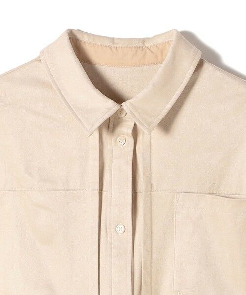 SHIPS / シップス シャツ・ブラウス | 〈手洗い可能〉ポリエステル スエード 裾 ドロスト シャツ 羽織 | 詳細16