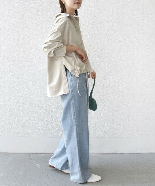 SHIPS / シップス シャツ・ブラウス | 〈手洗い可能〉ポリエステル スエード 裾 ドロスト シャツ 羽織 | 詳細4