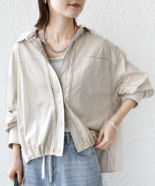 SHIPS / シップス シャツ・ブラウス | 〈手洗い可能〉ポリエステル スエード 裾 ドロスト シャツ 羽織 | 詳細5