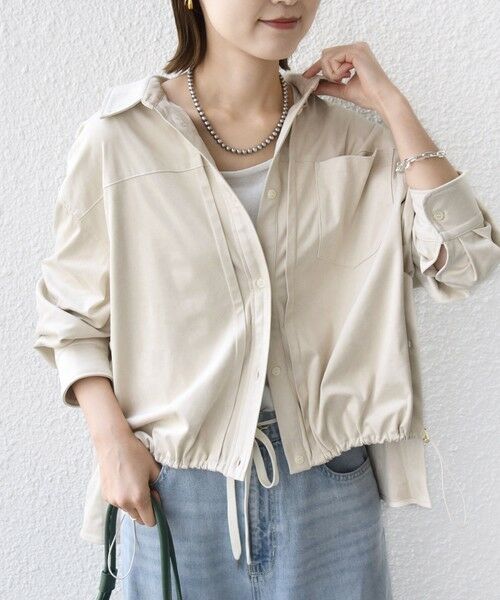 SHIPS / シップス シャツ・ブラウス | 〈手洗い可能〉ポリエステル スエード 裾 ドロスト シャツ 羽織 | 詳細6