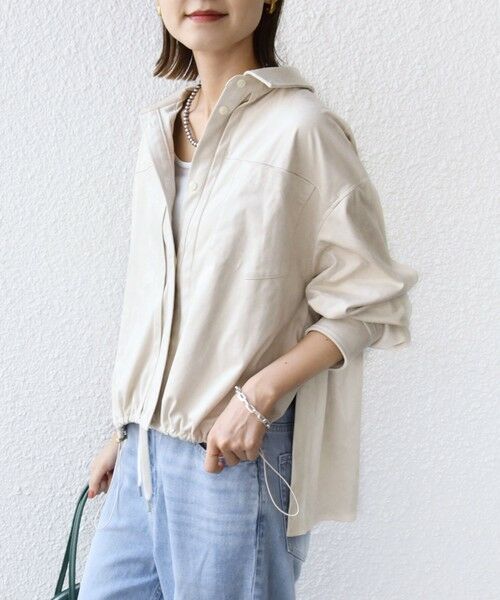 SHIPS / シップス シャツ・ブラウス | 〈手洗い可能〉ポリエステル スエード 裾 ドロスト シャツ 羽織 | 詳細7