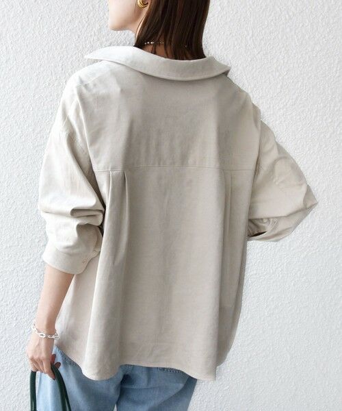 SHIPS / シップス シャツ・ブラウス | 〈手洗い可能〉ポリエステル スエード 裾 ドロスト シャツ 羽織 | 詳細8