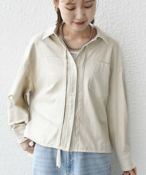 SHIPS / シップス シャツ・ブラウス | 〈手洗い可能〉ポリエステル スエード 裾 ドロスト シャツ 羽織 | 詳細9