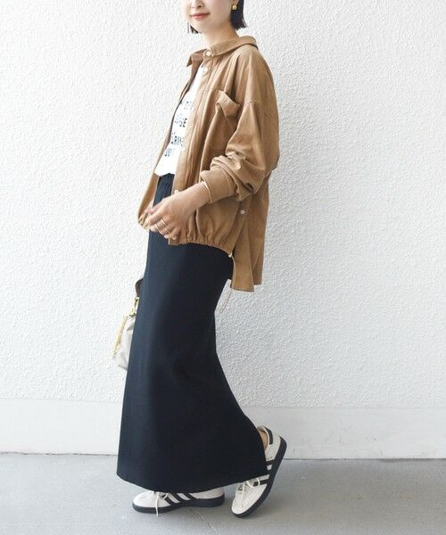 SHIPS / シップス シャツ・ブラウス | 〈手洗い可能〉ポリエステル スエード 裾 ドロスト シャツ 羽織 | 詳細21