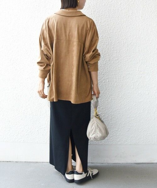 SHIPS / シップス シャツ・ブラウス | 〈手洗い可能〉ポリエステル スエード 裾 ドロスト シャツ 羽織 | 詳細22