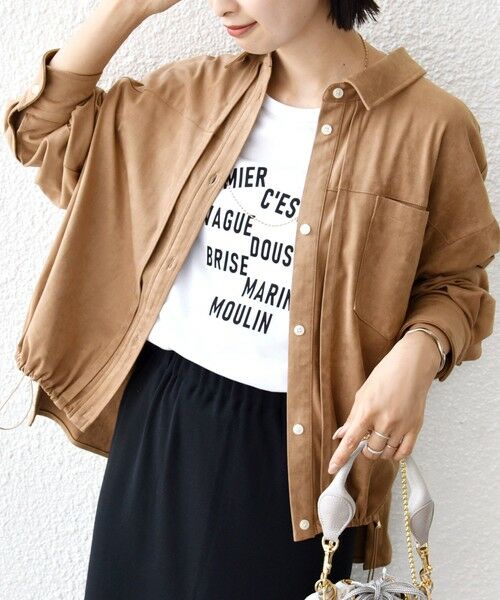 SHIPS / シップス シャツ・ブラウス | 〈手洗い可能〉ポリエステル スエード 裾 ドロスト シャツ 羽織 | 詳細23