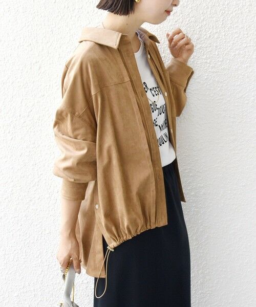 SHIPS / シップス シャツ・ブラウス | 〈手洗い可能〉ポリエステル スエード 裾 ドロスト シャツ 羽織 | 詳細27