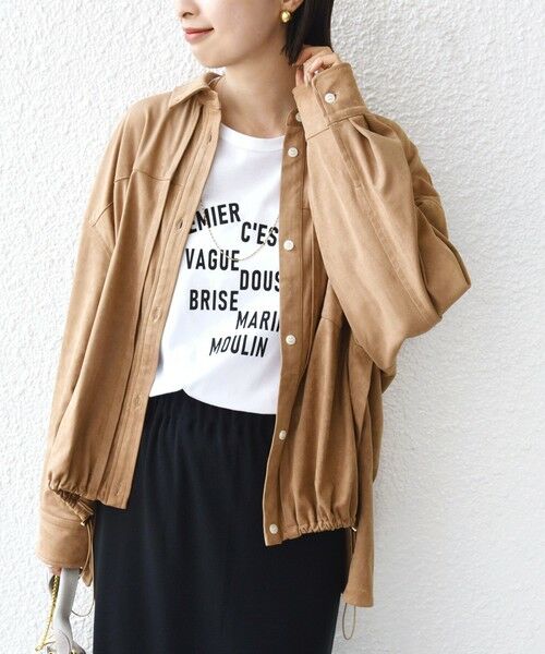 SHIPS / シップス シャツ・ブラウス | 〈手洗い可能〉ポリエステル スエード 裾 ドロスト シャツ 羽織 | 詳細28