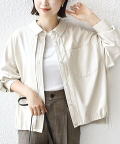 SHIPS / シップス シャツ・ブラウス | 【WEB限定】〈手洗い可能〉合成皮革 裾 ドロスト シャツ 羽織