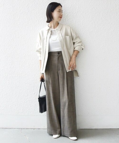 SHIPS / シップス シャツ・ブラウス | 【WEB限定】〈手洗い可能〉合成皮革 裾 ドロスト シャツ 羽織 | 詳細1