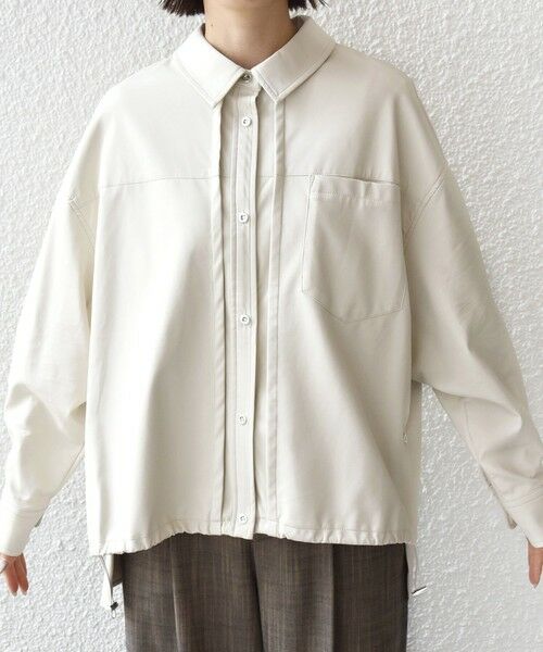 SHIPS / シップス シャツ・ブラウス | 【WEB限定】〈手洗い可能〉合成皮革 裾 ドロスト シャツ 羽織 | 詳細12