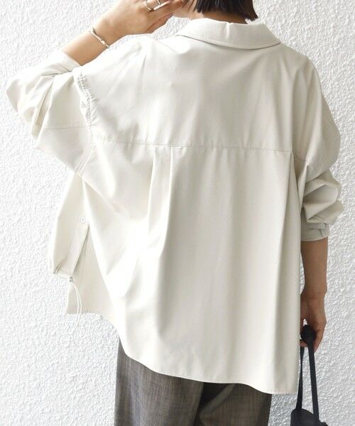 SHIPS / シップス シャツ・ブラウス | 【WEB限定】〈手洗い可能〉合成皮革 裾 ドロスト シャツ 羽織 | 詳細7