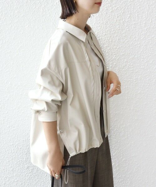 SHIPS / シップス シャツ・ブラウス | 【WEB限定】〈手洗い可能〉合成皮革 裾 ドロスト シャツ 羽織 | 詳細8