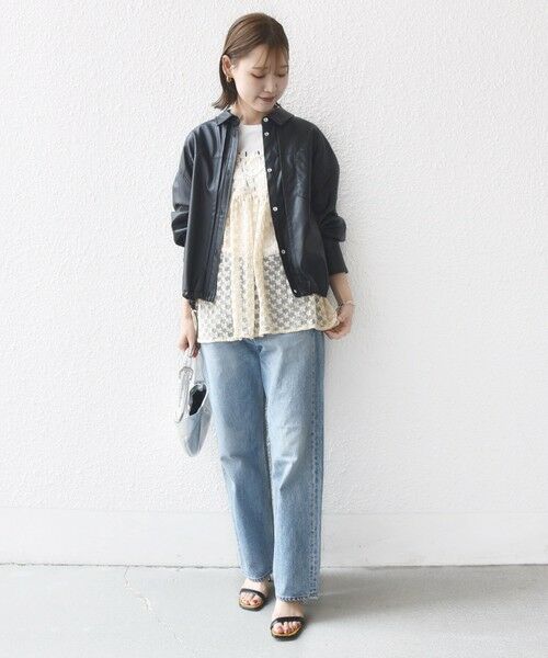 SHIPS / シップス シャツ・ブラウス | 【WEB限定】〈手洗い可能〉合成皮革 裾 ドロスト シャツ 羽織 | 詳細16