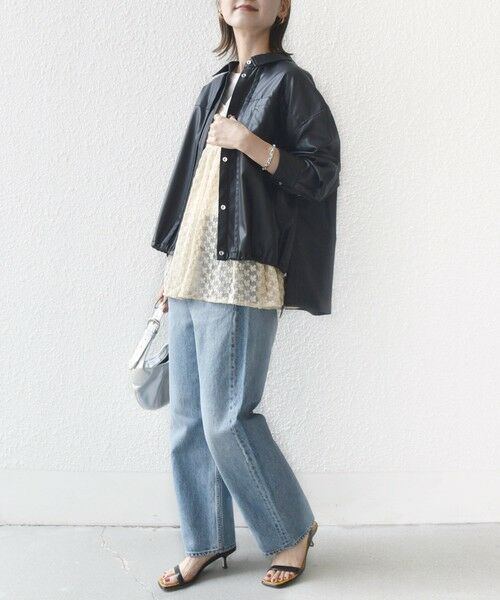 SHIPS / シップス シャツ・ブラウス | 【WEB限定】〈手洗い可能〉合成皮革 裾 ドロスト シャツ 羽織 | 詳細17