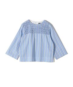 SHIPS / シップス シャツ・ブラウス | SHIPS Primary Navy Label:SOMELOS ストライプ フリル ブラウス