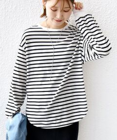 SHIPS / シップス カットソー（半袖以外） | コットン 天竺 ラウンド ヘム 袖 リブ カットソー