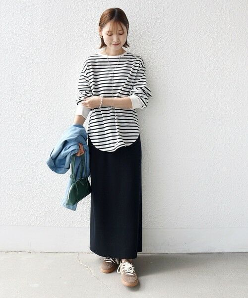 SHIPS / シップス カットソー（半袖以外） | コットン 天竺 ラウンド ヘム 袖 リブ カットソー | 詳細1