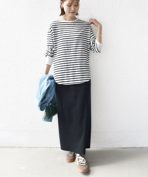 SHIPS / シップス カットソー（半袖以外） | コットン 天竺 ラウンド ヘム 袖 リブ カットソー | 詳細2