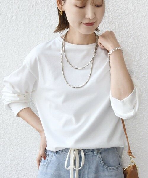 SHIPS / シップス カットソー（半袖以外） | コットン 天竺 ラウンド ヘム 袖 リブ カットソー | 詳細19