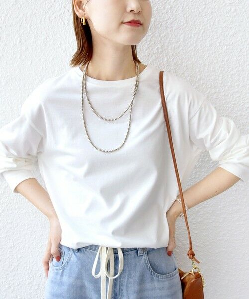 SHIPS / シップス カットソー（半袖以外） | コットン 天竺 ラウンド ヘム 袖 リブ カットソー | 詳細20