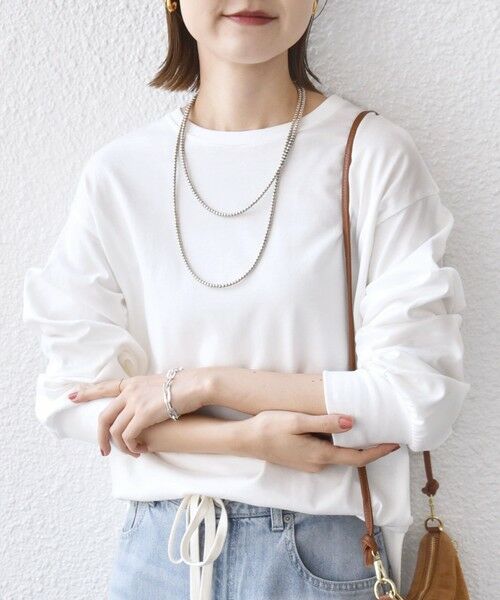 SHIPS / シップス カットソー（半袖以外） | コットン 天竺 ラウンド ヘム 袖 リブ カットソー | 詳細22