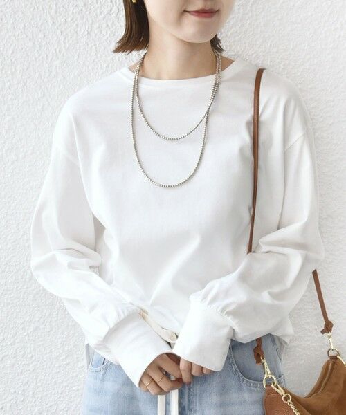 SHIPS / シップス カットソー（半袖以外） | コットン 天竺 ラウンド ヘム 袖 リブ カットソー | 詳細23