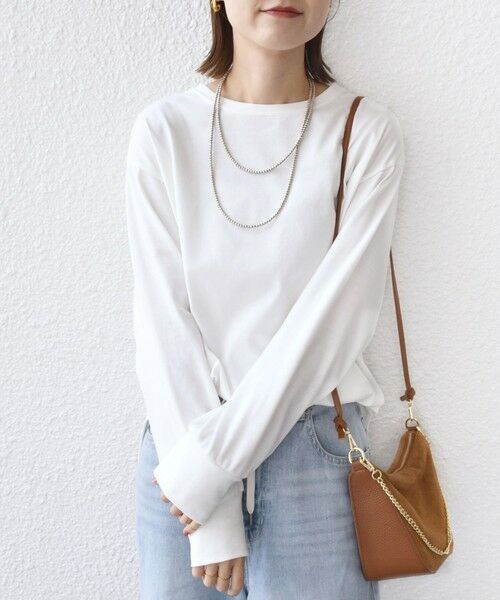 SHIPS / シップス カットソー（半袖以外） | コットン 天竺 ラウンド ヘム 袖 リブ カットソー | 詳細24