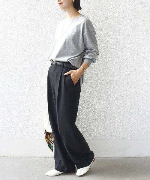 SHIPS / シップス カットソー（半袖以外） | コットン 天竺 ラウンド ヘム 袖 リブ カットソー | 詳細28