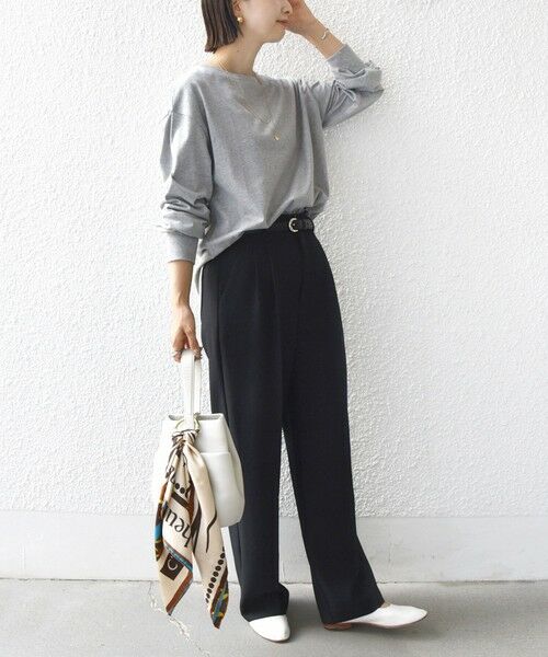 SHIPS / シップス カットソー（半袖以外） | コットン 天竺 ラウンド ヘム 袖 リブ カットソー | 詳細30