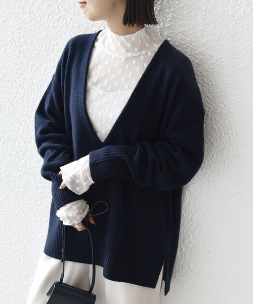 SHIPS / シップス Tシャツ | 〈手洗い可能〉フラワー チュール ハイネック プルオーバー | 詳細3