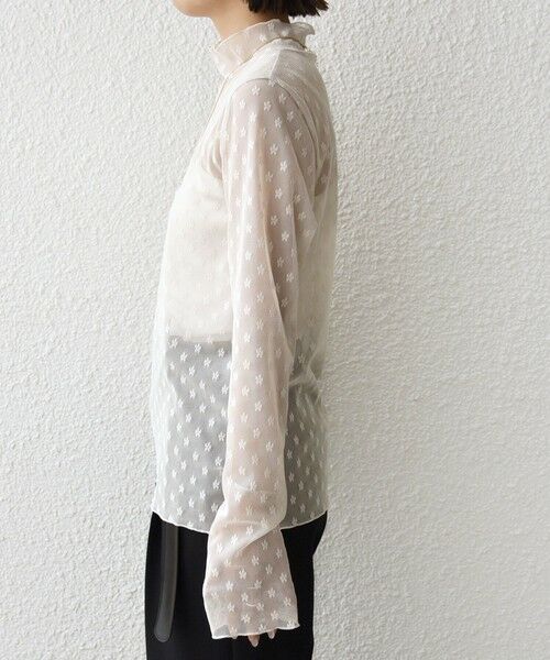 SHIPS / シップス Tシャツ | 〈手洗い可能〉フラワー チュール ハイネック プルオーバー | 詳細17