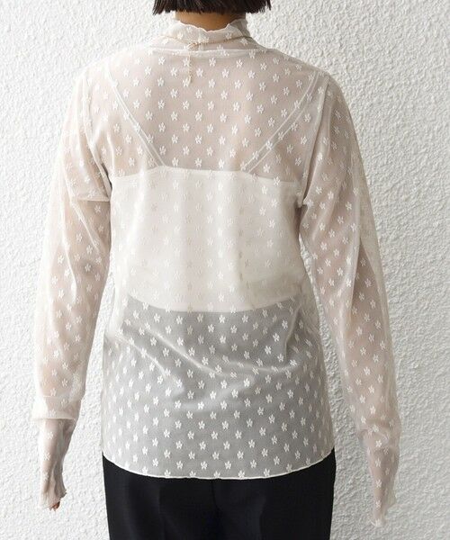 SHIPS / シップス Tシャツ | 〈手洗い可能〉フラワー チュール ハイネック プルオーバー | 詳細18