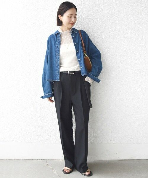 SHIPS / シップス Tシャツ | 〈手洗い可能〉フラワー チュール ハイネック プルオーバー | 詳細6