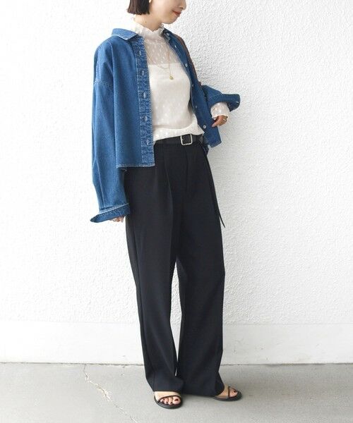 SHIPS / シップス Tシャツ | 〈手洗い可能〉フラワー チュール ハイネック プルオーバー | 詳細8