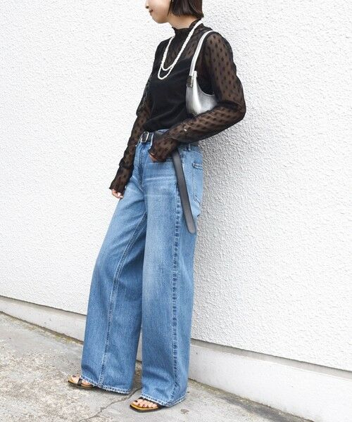 SHIPS / シップス Tシャツ | 〈手洗い可能〉フラワー チュール ハイネック プルオーバー | 詳細20