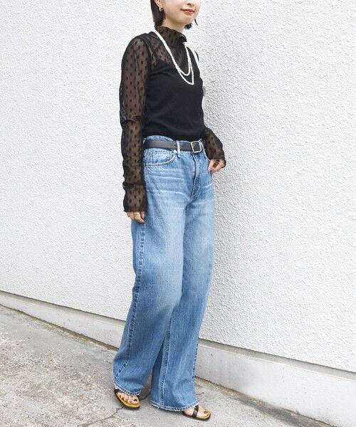 SHIPS / シップス Tシャツ | 〈手洗い可能〉フラワー チュール ハイネック プルオーバー | 詳細22