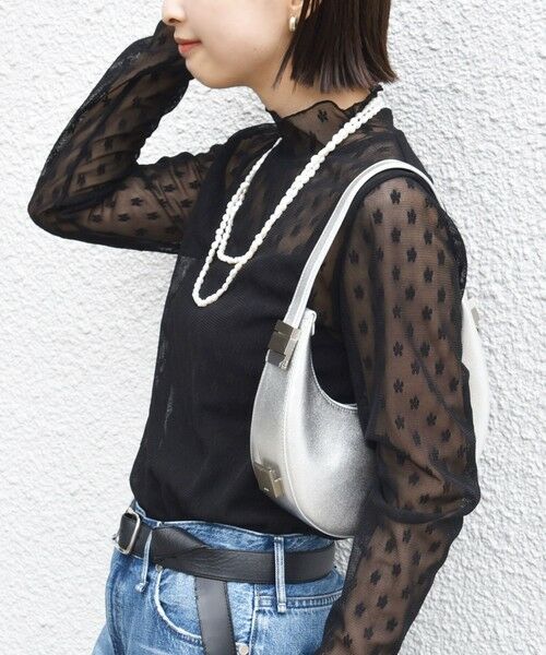 SHIPS / シップス Tシャツ | 〈手洗い可能〉フラワー チュール ハイネック プルオーバー | 詳細24