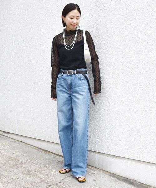 SHIPS / シップス Tシャツ | 〈手洗い可能〉フラワー チュール ハイネック プルオーバー | 詳細19