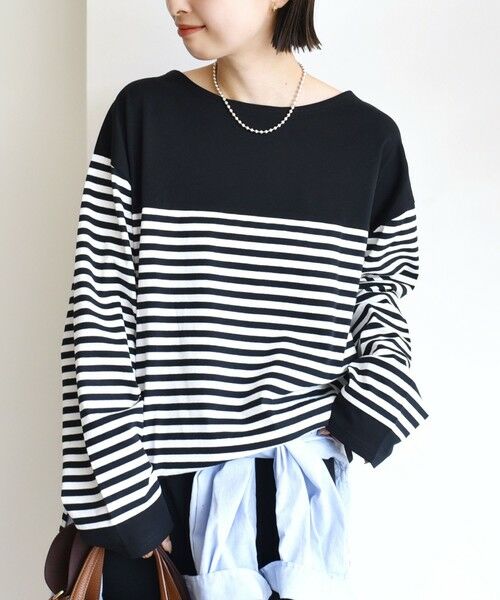 SHIPS / シップス Tシャツ | 【WEB限定】〈洗濯機可能〉ビッグ バスク シャツ | 詳細1